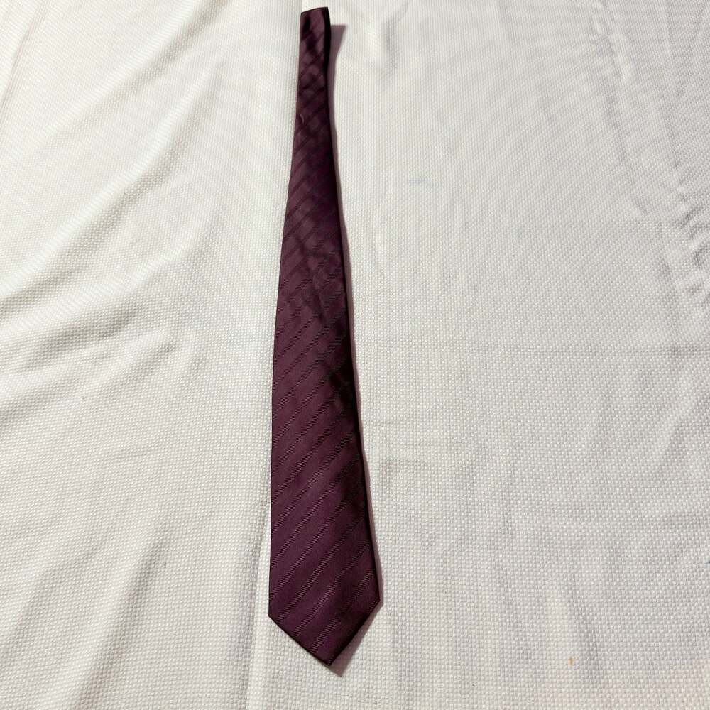 BOSS Hugo Boss Burgundy Tonal Striped Silk Necktie
